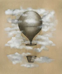 Fototapete Surrealismus Hot Air Ballon Flying  © vali_111