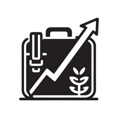 Briefcase Icon with Bar Chart