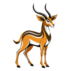 Sleek Antelope Vector Design White Background