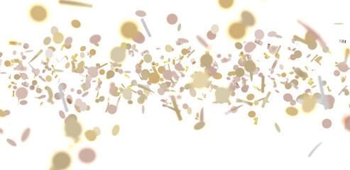 Beautiful image of falling confetti, ideal for celebratory backgrounds, invitations, and festive designs. High-resolution texture.