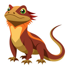 Sleek Bearded Dragon Vector Design White Background