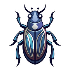 Sleek Beetle Vector Design White Background