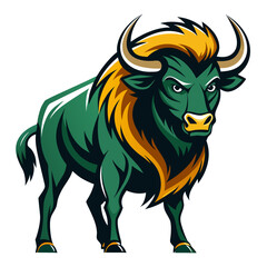 Sleek Buffalo Vector Design White Background