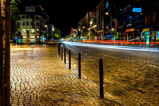 long exposure night city street