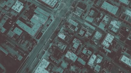 Fototapeta premium Aerial view showcasing the urban fabric of a city with streets and buildings densely populated