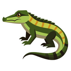 Sleek Caiman Vector Design White Background