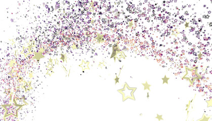 Shimmering gold stars and glitter on white. Perfect for festive designs.