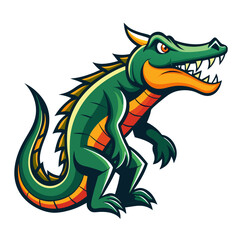 Sleek Crocodile Vector Design White Background