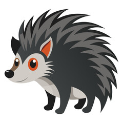 Sleek Hedgehog Vector Design White Background
