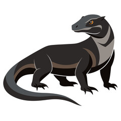 Sleek Komodo Dragon Vector Design White Background