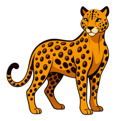 Sleek Leopard Vector Design White Background