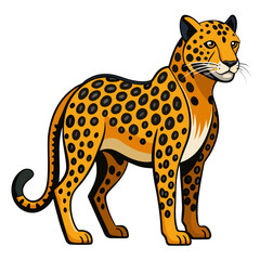 Sleek Leopard Vector Design White Background