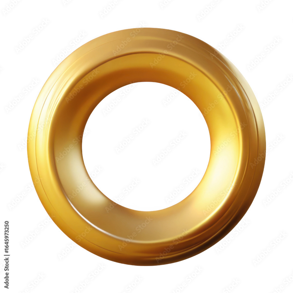 Poster golden ring with a subtle gradient and depth isolated on transparent background
