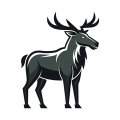 Sleek Moose Vector Design White Background