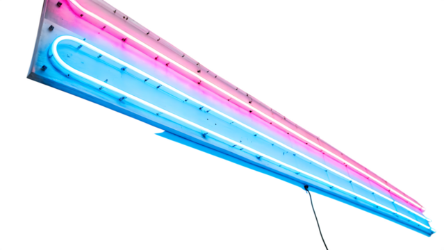 blue and pink fast motion neon isolated on white background, png, ai generated.