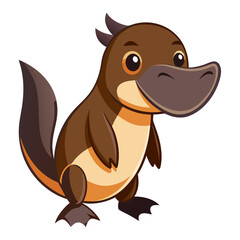 Sleek Platypus Vector Design White Background