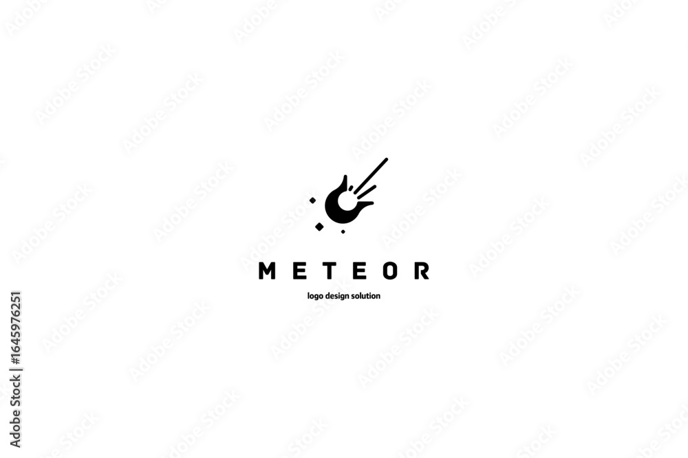 Aufkleber template logo design solution with meteor simple image