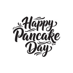 Happy pancake day typography silhouette design vector illustration
