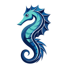 Sleek Seahorse Vector Design White Background