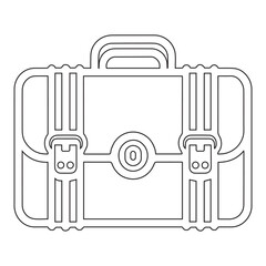 Business Briefcase Outline Icon Vector Black and White