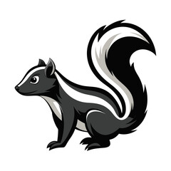Sleek Skunk Vector Design White Background
