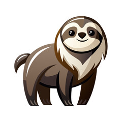 Sleek Sloth Vector Design White Background