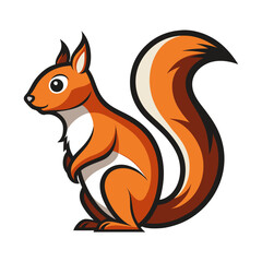 Sleek Squirrel Vector Design White Background