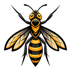 Sleek Wasp Vector Design White Background