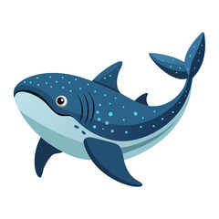 Sleek Whale Shark Vector Design White Background