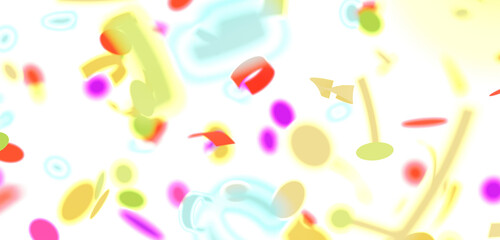 Vibrant, colorful abstract background with scattered shapes. Perfect for websites, presentations, and more!