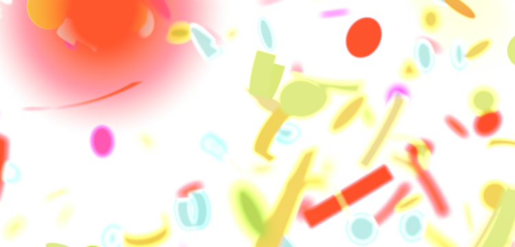 Vibrant abstract art with colorful shapes and a white background. Perfect for modern designs and presentations.