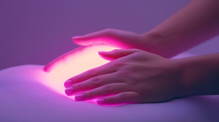 Healing Hands in Reiki Practice with Glowing Energy Focus