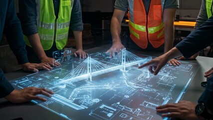 Engineers Collaborate on Futuristic Bridge Design using Holographic Technology - Powered by Adobe