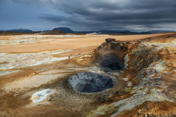 Solfatara in Námafjall, northern Iceland near lake Myvatn.