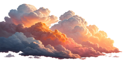 realistic fluffy clouds white background  