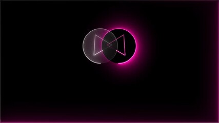 Future technology digital network system communication .3d render, abstract round blank frame with copy space isolated on black background. - Powered by Adobe