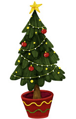 christmas tree isolated on white