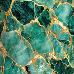 Obraz premium A vibrant, intricate pattern of teal and gold stone
