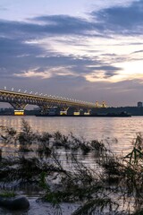 Nanjing sunset tranquility showcases warm summer glow over scenic cityscape and stunning urban...