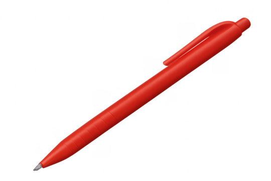 Red pen on transparent background ready for writing and drawing - Powered by Adobe