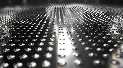 Reflective metal surface design industrial environment digital artwork high-tech perspective modern aesthetic