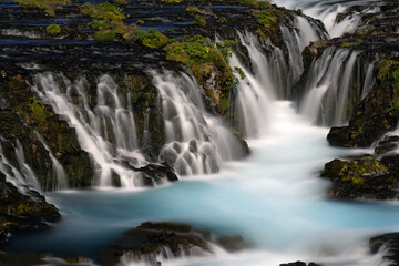detail of Bruarafoss waterfall in southern Iceland between the town of Laugarvatn and the Geysir area.