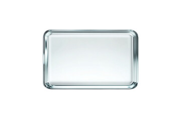 Clear glass rectangle with rounded corners isolated on transparent background