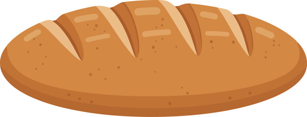 Freshly baked oval loaf of bread