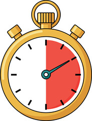 Golden stopwatch halfway mark