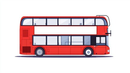 Illustration of a classic red double-decker bus showcasing urban transportation.