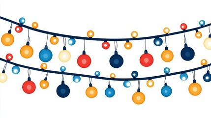 Colorful string lights create a festive atmosphere for gatherings and celebrations, enhancing any evening event.