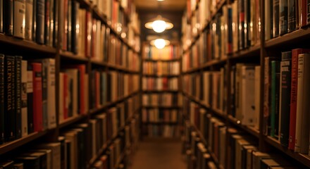 Fototapeta premium Endless Rows of Books in a Library