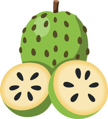 Custard apple fruit slice exotic tropical food