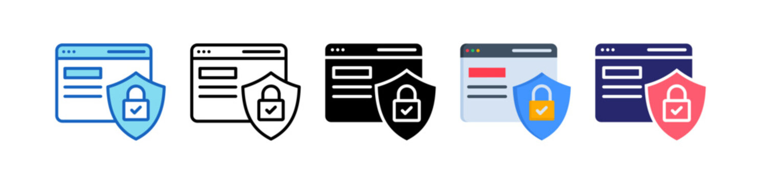 Safe Browsing Multiple Style Icon Set Collection. 